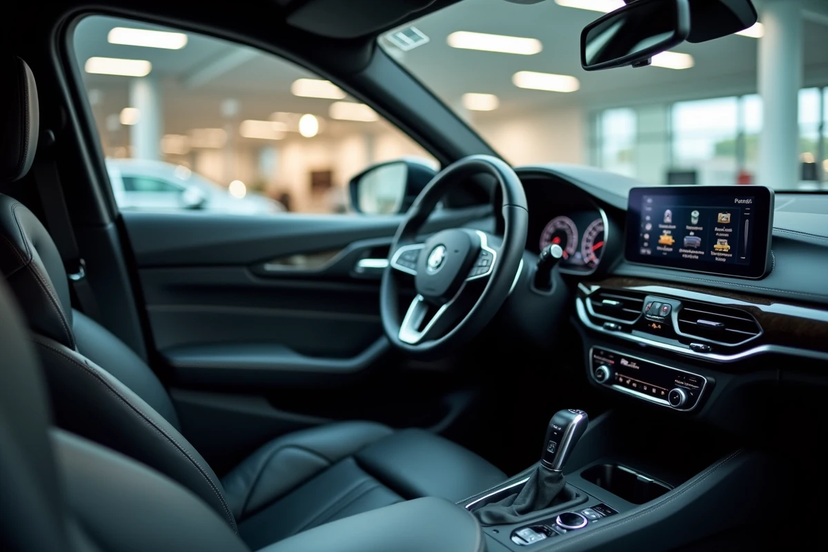 Intérieur soigné d'une voiture d'occasion reconditionnée prête à la vente chez Aramisauto