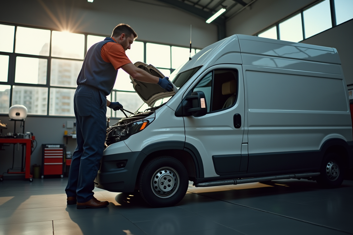 Mecanicien inspectant le moteur d